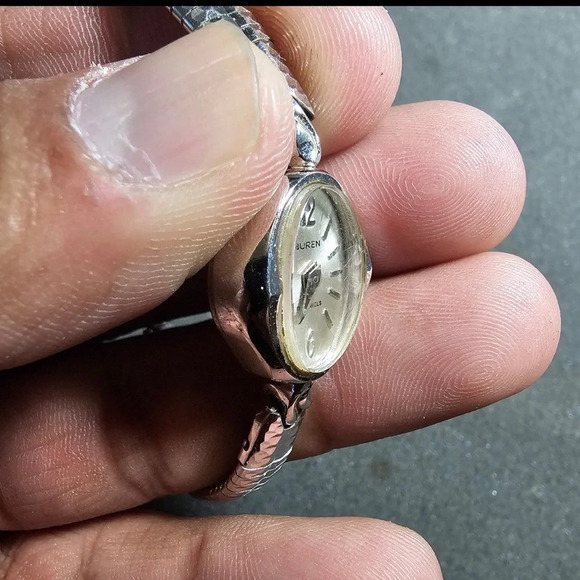 Vintage Buren Ladies Cocktail Watch Mechanical Wind Not Working For Parts/Repair - Picture 5 of 9